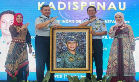 Acara pisah sambut Kadispenau yang lama dan baru pun dihelat di Gedung Ardhya Loka, kompleks Lanud Halim Perdanakusuma, Jakarta Timur, Kamis (11/5/23). 