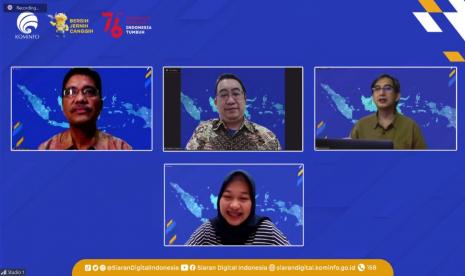 Acara webinar Kebencanaan di Era Siaran TV Digital, Rabu (25/8) yang diselenggarakan Kementerian Komunikasi dan Informatika..