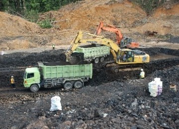 Activities in a coal mining in Central Kalimantan.  