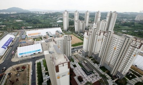 Aerial view of the Incheon Asiad Park in July 2014, the main location of Asian Games 2014. (File)