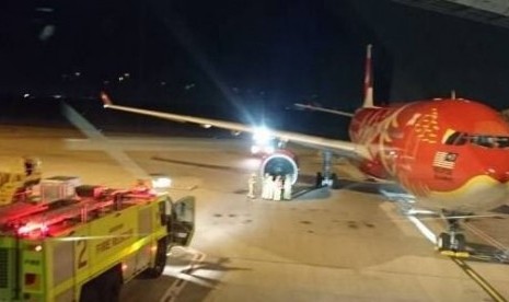 Air Asia X nomor penerbangan D7272 alami gangguan mesin di Brisbane, Australia.