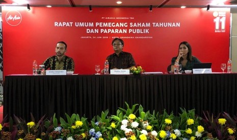 AirAsia mengadakan Rapat Umum Pemegang Saham Tahunan (RUPST) dan Paparan Publik di Hotel Grandhika, Jakarta, Senin (24/6). 