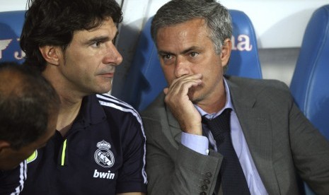 Aitor Karanka dan Jose Mourinho saat masih di Real Madrid pada 2012.