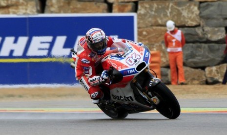 Aksi Andrea Dovizioso di GP Aragon, Ahad (24/9).