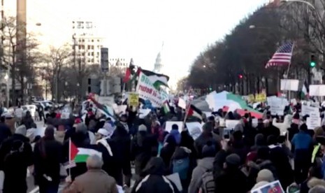 Aksi bela Palestina di Washington DC, AS