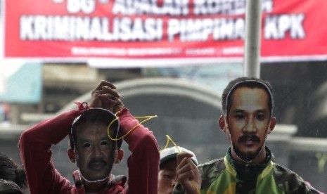 Aksi demo warnai sidang praperadilan BG di PN Jaksel.