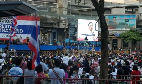 Aksi demonstrasi di Bangkok, Thailand.