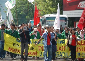 Aksi demonstrasi mahasiswa (ilustrasi)