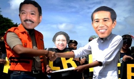 Aksi ini mendesak Presiden Joko Widodo mencabut pencalonan Komjen Budi Gunawan sebagai Kapolri.