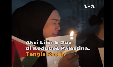 Aksi Lilin di Kedubes Palestina di Jakarta