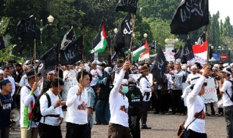 Aksi menolak paham ISIS di Indonesia yang digelar di Jakarta.