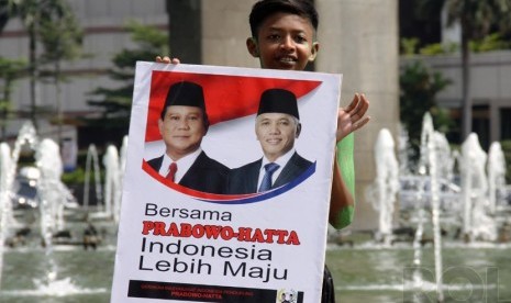 Aksi pendukung Prabowo-Hatta.