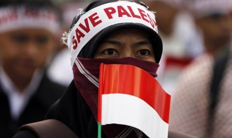 Aksi solidaritas mendukung perjuangan Palestina.