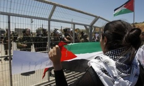 Aksi warga Palestina di penjara Oris Israel dalam peringatan Hari Naksa