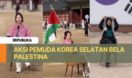 Aktivis BDS Movement Korea Selatan membuat konten dukungan untuk Palestina. Mereka meniru gaya duduk pemimpin Hamas yang wafat karena serangan Israel, Yahya Sinwar. 