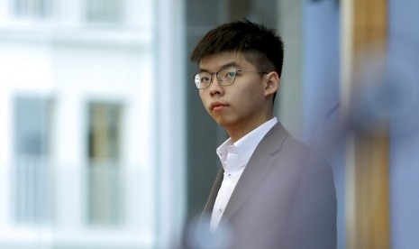 Aktivis Hong Kong Joshua Wong saat konferensi pers di Berlin, Jerman, 11 September 2019.