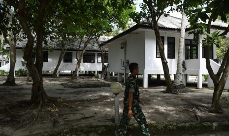 Aktivitas di Pulau Sebaru Kecil di Kepulauan Seribu, Jakarta, Senin (26/2/2020).