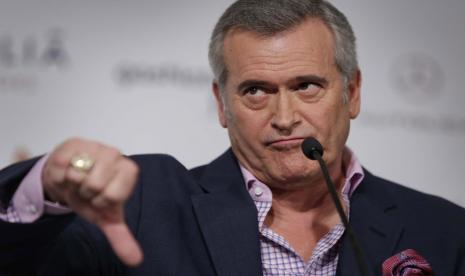 Aktor AS Bruce Campbell menghadiri konferensi pers Sitges International Fantastic Film Festival di Sitges, Barcelona, Spanyol, 12 October 2016.