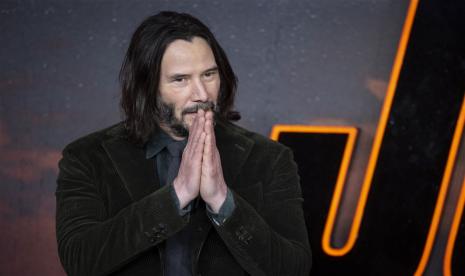 Aktor asal Amerika Serikat, Keanu Reeves, tiba di pemutaran perdana John Wick Chapter 4 di Cineworld Leicester Square, London, Inggris, 6 March 2023.