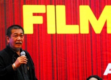 Aktor Deddy Mizwar memberikan pandangannya seputar film di Indonesia dalam diskusi yang berjudul 