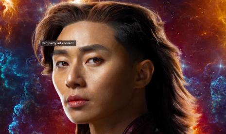 Aktor Korea Park Seo-joon dalam poster film The Marvels.