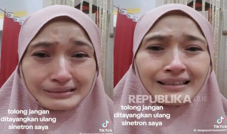 Aktris Mega Putri Aulia menangis dalam sebuah video yang dibagikan di Tiktok. Dalam video itu, dia meminta pihak TV tidak menayangkan lagi sinetronnya saat belum berhijab karena sekarang dia sudah menutup aurat dan berhijarah.