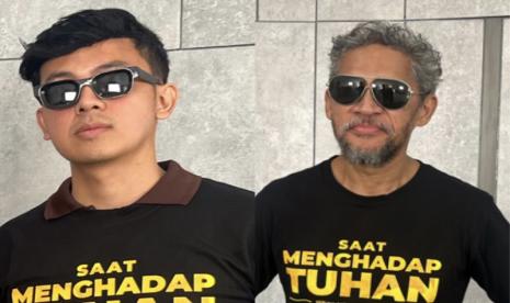 Aktris yang berperan dalam film Saat Menghadap Tuhan Dede Satria (kiri) dan Gilber Pattiruhu (kanan).