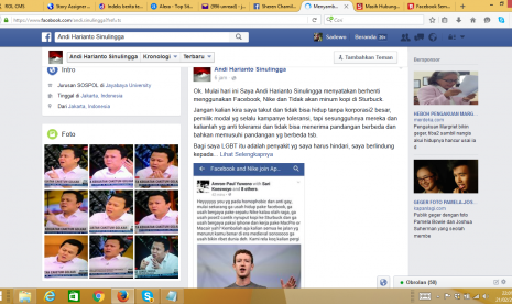 Akun Facebook Andi Sinulingga