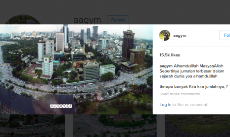 Akun Instagram penceramah Abdullah Gymnastiar atau Aa Gym.