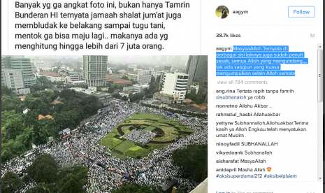 Akun Instagram pribadi Abdullah Gymnastiar atau Aa Gym.