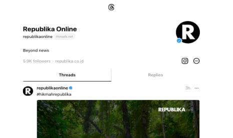 Akun Republika Online di Threads.