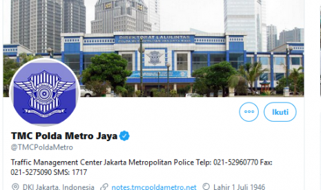 Akun TMC Polda Metro Jaya.