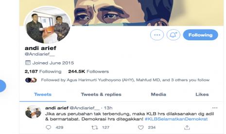 Akun Twitter Andi Arief