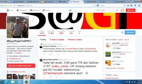 akun Twitter Indra J Piliang yang beradu mulut dengan Fahri Hamzah