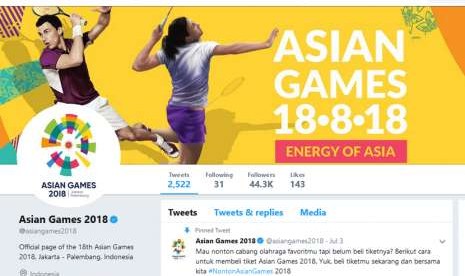 Akun Twitter resmi Asian Games 2018.