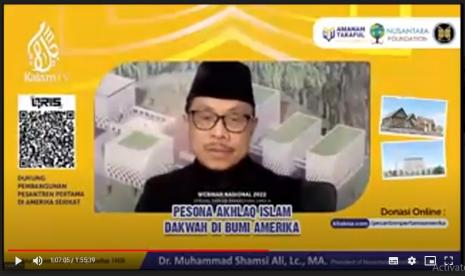 Amanah Takaful menggelar webinar nasional bertajuk Pesona Akhlaq Islam, Dakwah di Bumi Amerika dengan pembicara Dr Muhammad Shamsi Ali Lc MA, Sabtu (26/3).