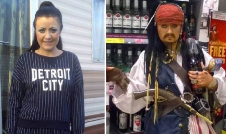 Amanda Large, ibu satu anak, yang tergila-gila dengan karakter Jack Sparrow.