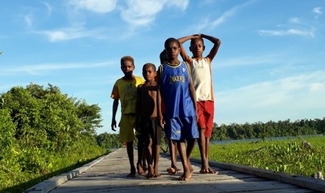 Anak-anak di Kabupaten Asmat.