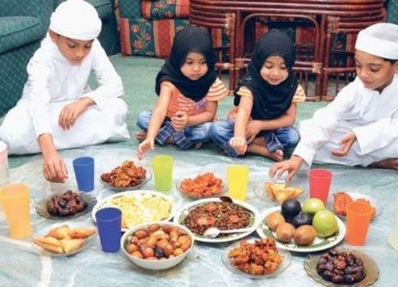 Anak-anak lebanon berbuka puasa. Ilustrasi