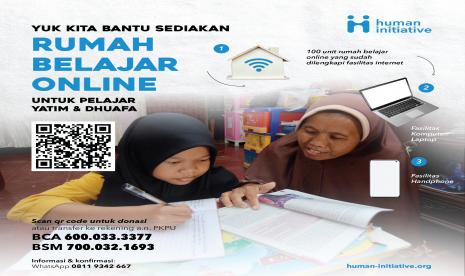 anak-anak prasejahtera, mereka tidak memiliki fasilitas pendukung seperti Laptop, Komputer ataupun Handphone dengan akses internet yang bagus. Melihat hal itu, Human Initiative (HI) mengajak masyarakat untuk dapat bersama-sama membantu anak-anak prasejahtera yang memiliki keterbatasan dalam memiliki fasilitas pendukung belajar di rumah pada masa pandemi.