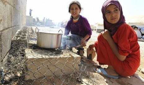 Syiran children in refugee camp