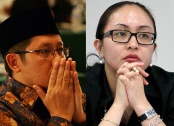 Anas Urbaningrum dan Angelina Sondakh