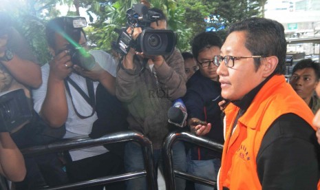 Anas Urbaningrum menjalani pemeriksaan di Gedung KPK