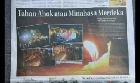 Ancaman Minahasa Merdeka di salah satu surat kabar lokal.