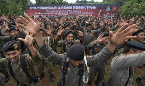 NU Nagan Raya memastikan belum ada rekrutmen resmi anggota Barisan Ansor Serbaguna (Banser). Foto ilustrasi anggota Banser.