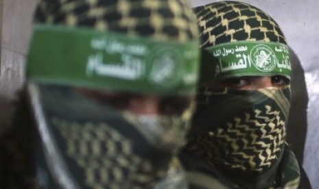 Anggota Brigade al-Qassam, sayap militer Hamas.