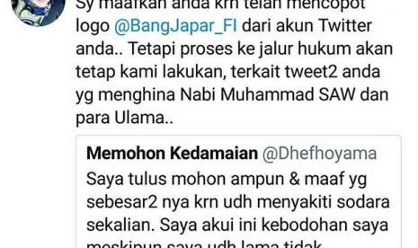 Anggota DPD RI, Fahira Idris akan tetap memproses secara hukum pemilik akun Twitter @dhefhoyama yang mencicitkan penghinaan terhadap Nabi Muhammad SAW.