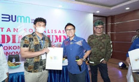 Anggota DPR Eko Patrio saat hadir di sosialisasi Holding BUMN sebagai Lokomotif Kebangkitan Ekonomi Indonesia di, Jakarta Timur, Jumat (4/11/2022)