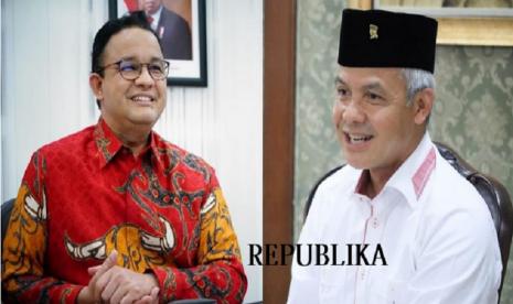 Anies Baswedan dan Ganjar Pranowo. Dalam survei nasional versi SMRC, suara Ganjar Pranowo naik enam persen dan menarik suara pemilih Anies Baswedan yang suaranya mengalami penurunan.