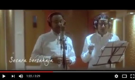 Anies Baswedan dan Sandiaga Uno rekaman lagu 'Rindu Rasul'